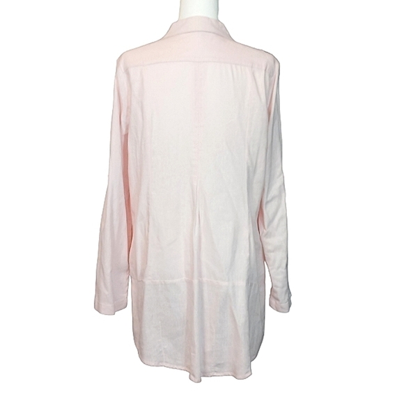 Simply Noelle lagenlook linen blend button tunic top soft pink size L / XL - Picture 9 of 14